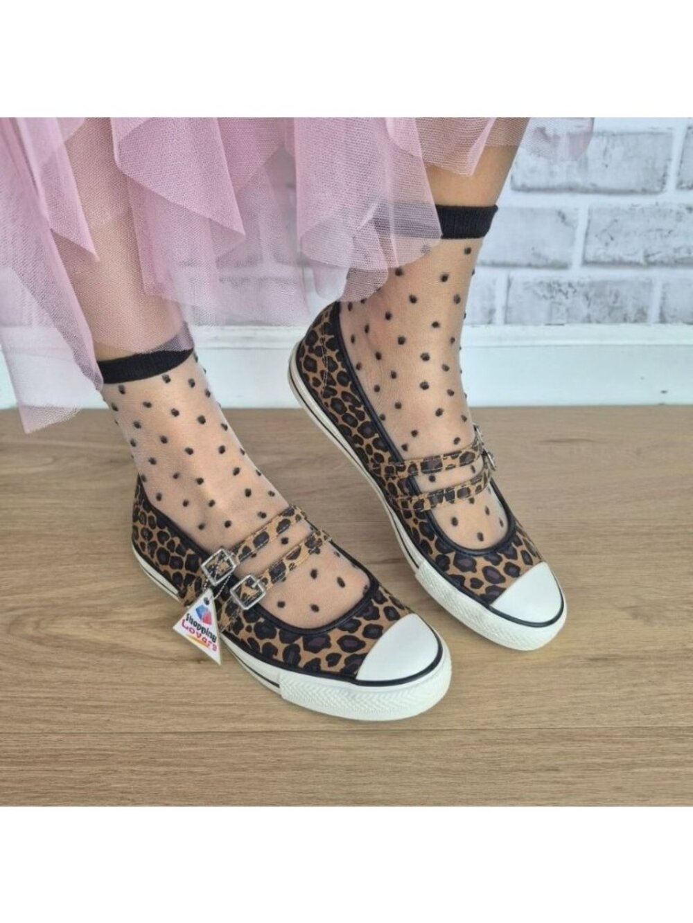 ⭐Converse Dainty Mary Jane Leopard Sz 8 Womens shoes Sneaker Black Brown A17972C - Picture 1 of 9